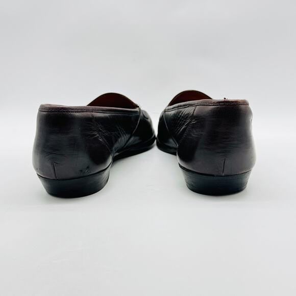 Magnanni Shoes Mens 8 Brown Leather Lizard Front Loafers Vintage Slip On Dress - Picture 8 of 12